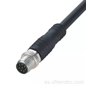 Cable moldeado impermeable redondo M8 Cable de conector de hebilla